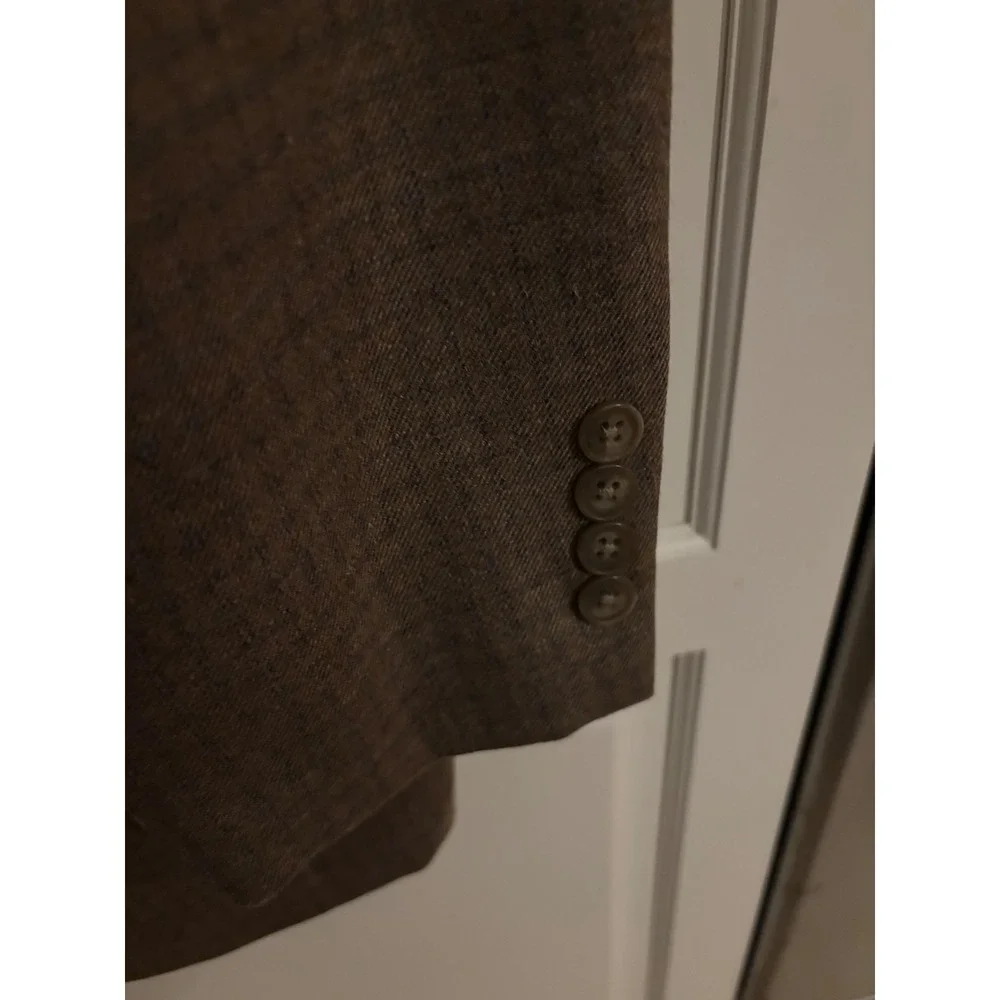 Claiborne Mens 42S Silk Worsted Wool Blazer Sport Coat Brown Two Button Jacket